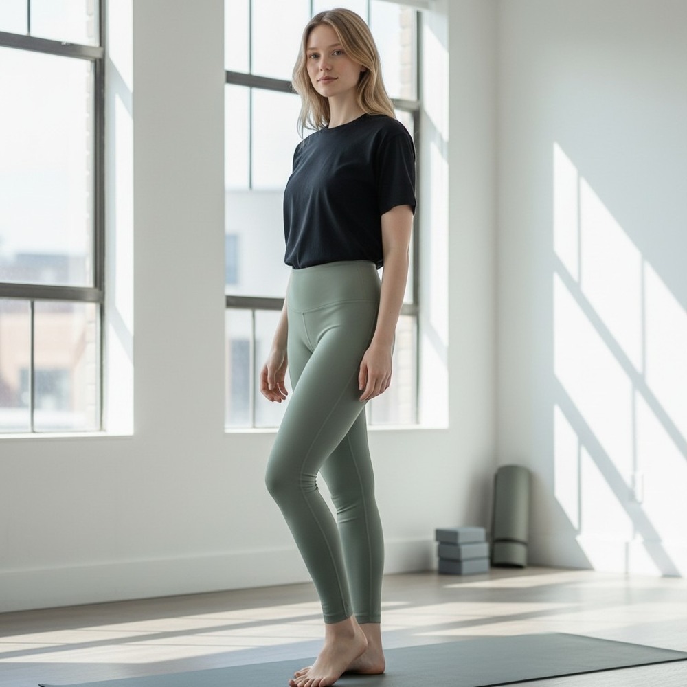 Lululemon Align High-Rise Pant 25" Sage Green Nulu Yoga Leggings Size 6